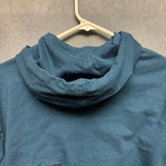 Nike Teal Crop Hoodie Women’s Small 100% Cotton Pullover Skater Athleisure - Picture 8 of 9